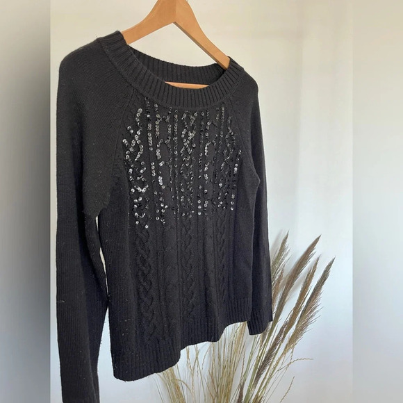 Tristan black sequins sweater size medium - Picture 2 of 6